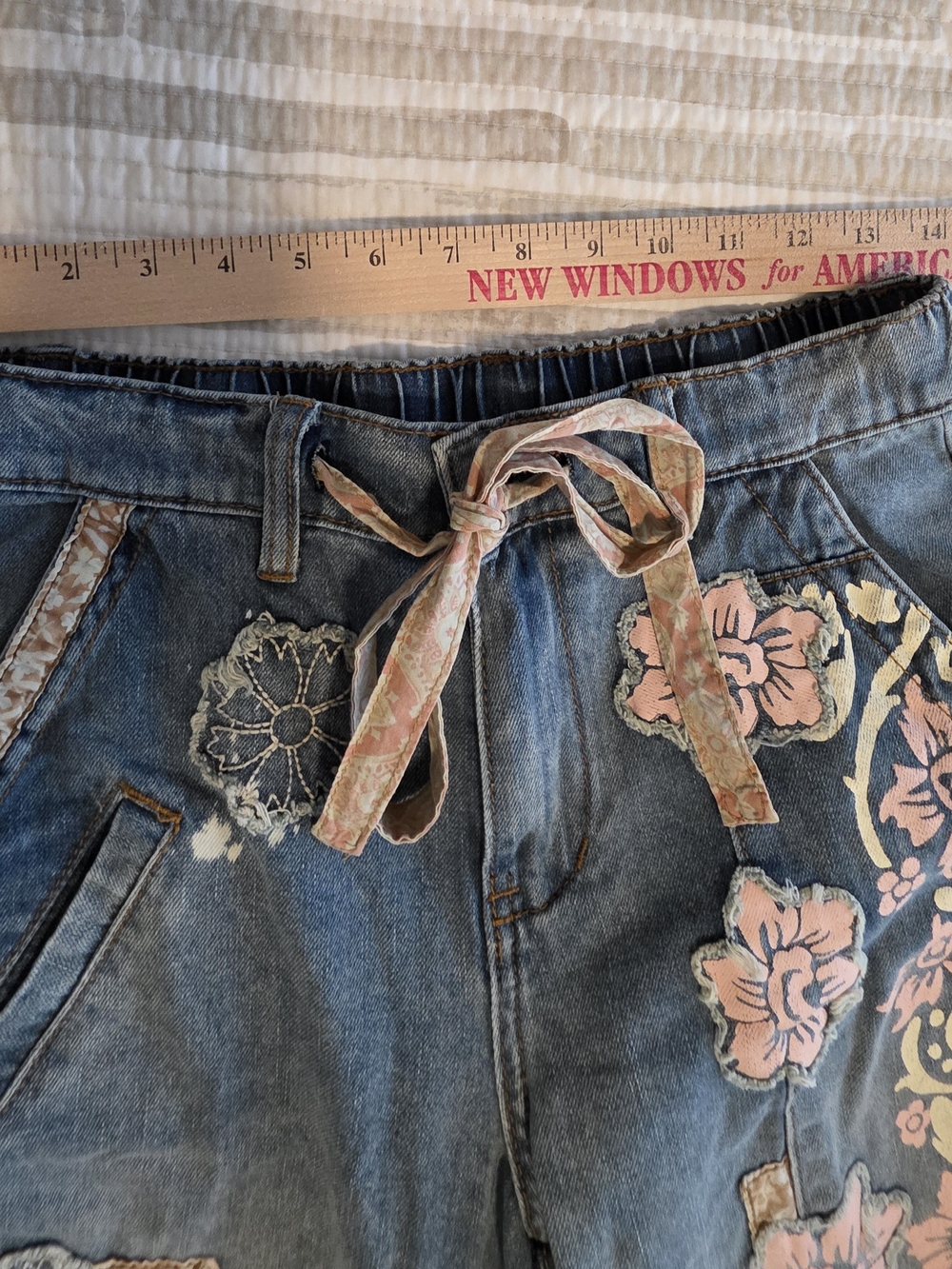 Oli & Hali Blue Wide-Leg Embroidered Jeans - Picture 6 of 8